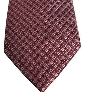 NWT Perry‎ Ellis Portfolio Burgundy Kallosa Mini Pattern Necktie Business Career